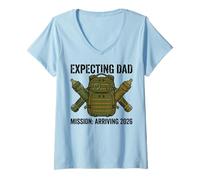 Mujer Expecting Dad 2026 Fatherhood Mission Military Camiseta Cuello V