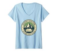 Mujer Expediciones introvertidas explorando Mundos Interiores Funny Homebody Camiseta Cuello V