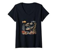 Mujer Explora las profundidades del océano Maravillas de la vida marina Camiseta Cuello V