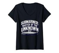 Mujer Exploración submarina Aventura en Aguas Profundas Descubrimiento del océano Camiseta Cuello V