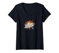 Mujer Explosions Are My Art Comic Book Boom Design Camiseta Cuello V