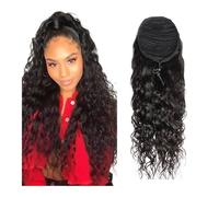 Mujer Extensiones de cola caballo con cordón y ondas profundas, cabello humano brasileño Remy, color for mujer Embellecer(22inches)