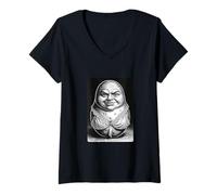 Mujer Extraño y feo sujetador de papa con cara humana en ropa interior Camiseta Cuello V