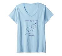 Mujer Extremadamente Dulce Dentro de la Estructura química del esteviol Humor Camiseta Cuello V