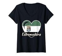 Mujer Extremadura España Español Ascendencia Conquistadores Camiseta Cuello V
