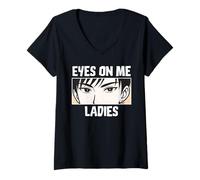Mujer Eyes On Me Ladies Anime Style Confident Cool Guy Camiseta Cuello V