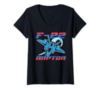 Mujer F-22 Raptor Camiseta Cuello V