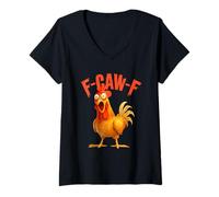 Mujer F-Caw-F Chicken FCAWF Chicken Funny Camiseta Cuello V