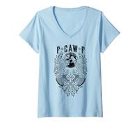 Mujer F Caw F Cuervo Cuervo Nórdico Vikingo Pájaro FCAWF Mal Lenguaje Camiseta Cuello V