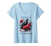 Mujer F Cawf Crow Book Lover Fuck Off Im Reading Smut Dark Romance Camiseta Cuello V