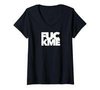 Mujer F Me Funny Maldición Mala Palabra Maldición Boca Falta Jurar Cussing Camiseta Cuello V