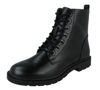Mujer F5R1170 en Negro con Cordones Botas Tacón Bajo Spot On