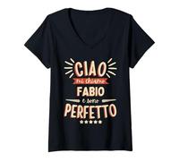 Mujer Fabio Idea Regalo Personalizzata Nome Divertente Camiseta Cuello V