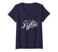 Mujer Fabulosa fiesta de cumpleaños personalizada KYLIE para niña Camiseta Cuello V