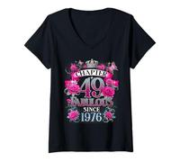 Mujer Fabuloso diseño del capítulo 49 para mujer desde 1976, 49 cumpleaños Camiseta Cuello V