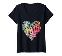 Mujer Fabuloso MAY GIRL 2015 Awesome Big Heart 10th Birthday Ten Camiseta Cuello V