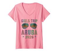 Mujer Fabuloso Viaje Chicas Aruba 2026 Viajes Vacaciones Camiseta Cuello V