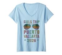 Mujer Fabuloso Viaje NIÑA Puerto Vallarta 2026 Viajes Playa Camiseta Cuello V