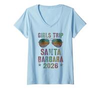 Mujer Fabuloso Viaje NIÑAS Santa Barbara 2026 Vacay Beaching Travel Camiseta Cuello V