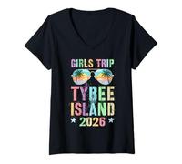 Mujer Fabuloso Viaje NIÑAS Tybee Island 2026 Viajes Playa Camiseta Cuello V