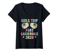 Mujer Fabuloso Viaje para NIÑAS Fort Lauderdale 2026 Viajes Playa Camiseta Cuello V
