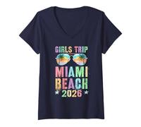 Mujer Fabuloso Viaje para NIÑAS Miami Beach 2026 Vacay Beaching Travel Camiseta Cuello V