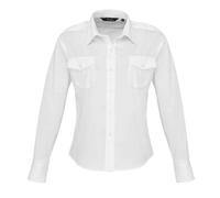 Mujer Fácil Cuidado Manga Larga Camisa de Piloto Premier Con Hombrera Barras