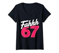 Mujer FAHHH 67 Fun Six Seven 6 7 Meme Gen Z Alpha 67 FAHH Camiseta Cuello V
