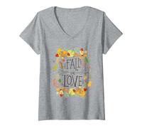 Mujer Fail In Love Autumn Harvest Acción de Gracias Hombres Mujeres Niño Niña Camiseta Cuello V