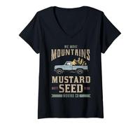 Mujer Faith-Based Christian T-Shirts Vintage Graphic tee Religious Camiseta Cuello V