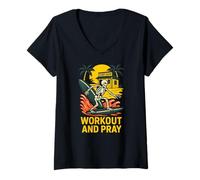 Mujer Faith Fitness Workout Pray Cool para Hombres, Christian Faith Camiseta Cuello V