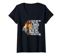 Mujer Faith in God - Psalm Christian Bible Camiseta Cuello V
