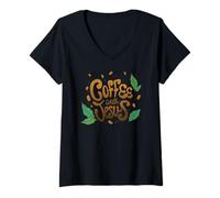 Mujer Faithful Coffee Devotion with My Savior Camiseta Cuello V