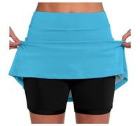 Mujer Falda Deportiva con Pantalones Cortos Interiores Transpirable 2 en 1 Faldas con Bolsillo para Correr Yoga Fitness Ciclismo Ejercicio Casual
