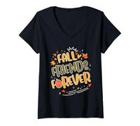Mujer Fall Friends Forever - Cute Autumn Matching Friends Tee Camiseta Cuello V