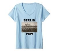Mujer Fall of The Berlin Wall, Berlín 1989, Freedom Camiseta Cuello V