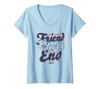 Mujer Fallout TV Series Friend For The End Three Character Faces Camiseta Cuello V