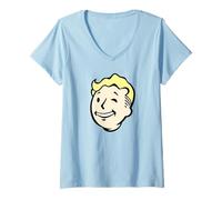 Mujer Fallout Video Game Front and Back Vault Boy End of the World Camiseta Cuello V