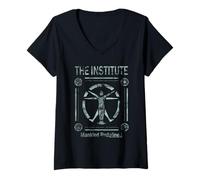 Mujer Fallout Video Game The Institute Mankind Redefined Logo Camiseta Cuello V