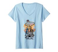 Mujer Fallout Welcome to New Vegas Neon Sign with Characters TV Camiseta Cuello V