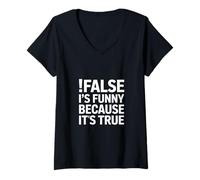 Mujer Falso Gracioso Diciendo Su Verdadero Humor Sarcástico Camiseta Cuello V