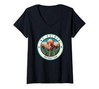 Mujer Familia de Fuentes Mount Rainer National Park Washington Camiseta Cuello V