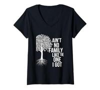 Mujer Familia Divertida Diciendo Que no Hay Familia como la Que Tiene Camiseta Cuello V