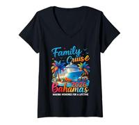 Mujer Family Cruise Bahamas 2026 Vacation Matching Family Cruise Camiseta Cuello V