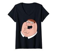 Mujer Family Guy Peter Griffin Oversized Portrait Funny Cartoon Camiseta Cuello V
