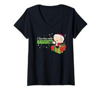 Mujer Family Guy Santa Stewie Funny Cartoon Camiseta Cuello V