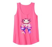 Mujer Family Happy Pets - Ajolote con lazo rosa Camiseta sin Mangas