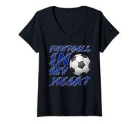 Mujer Fanart de Football In My Heart Soccer Lover 2026 Camiseta Cuello V
