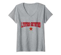 Mujer Fanático de los Deportes de béisbol con el Logotipo de la Estrella de Lynyrd Skynyrd, Southern States Camiseta Cuello V