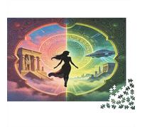 Mujer Fantasía Arte Puzzle de 1000 Piezas Papel Puzzle para Adultos Mundos Futuristas Antiguos Concentración Decoración Hogar Regalo Familiar Relajación Nan